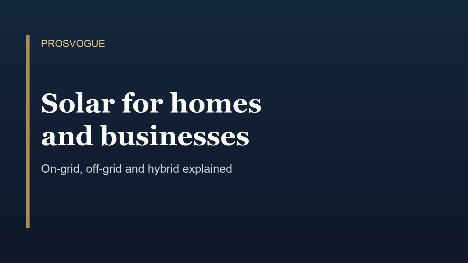 Prosvogue guide cover: solar systems explained