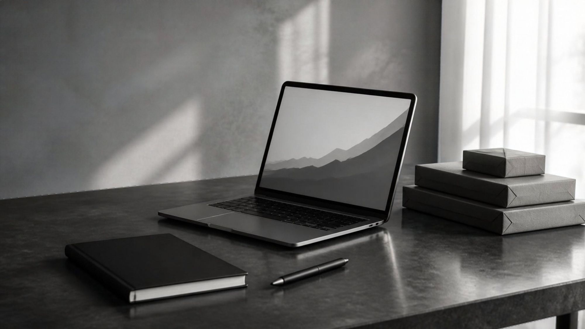 Laptop showing advertising reports beside notes on a desk